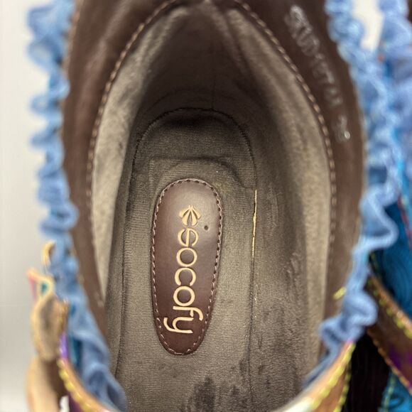 Colorful Ankle Boots with Floral Accent - Picture 10 of 11